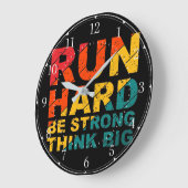 Grande Horloge Ronde Courez fort, soyez fort, pensez grand Acrylique Mu (Angle)