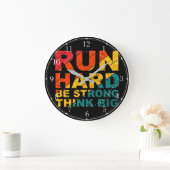 Grande Horloge Ronde Courez fort, soyez fort, pensez grand Acrylique Mu (Maison)