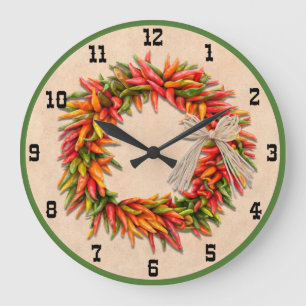 Grande Horloge Ronde Couronne de Ristra du Sud-Ouest du Chili avec des