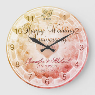 Grande Horloge Ronde Coutume tous coeurs d'anniversaire de mariage