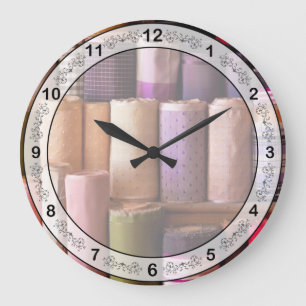Grande Horloge Ronde Couture - Tissu 