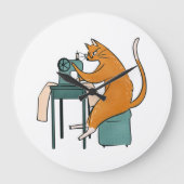 Grande Horloge Ronde Couture vintage de chat (Recto)