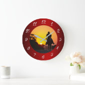 GRANDE HORLOGE RONDE COW-BOY AT SUNSET (Maison)
