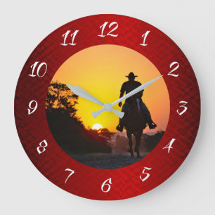 GRANDE HORLOGE RONDE COW-BOY AT SUNSET