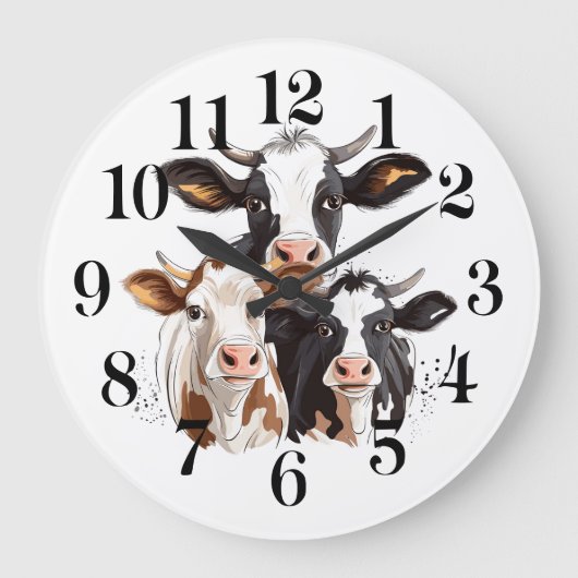 Grande Horloge Ronde Cow Wall Clock (Recto)