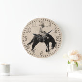 Grande Horloge Ronde Cowboy du rodéo de Bronco (Maison)