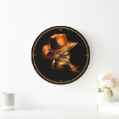 GRANDE HORLOGE RONDE COWBOY HAT & BOOTS (Maison)