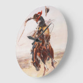 Grande Horloge Ronde Cowboy sur Bucking Bronco (Angle)
