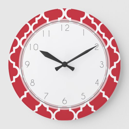 Grande Horloge Ronde Cranberry Red Quatrefoil Pattern (Recto)
