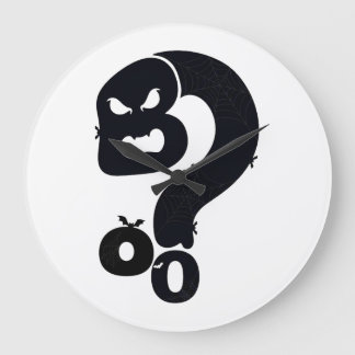 Grande Horloge Ronde Crâne Boo Point d'Interrogation