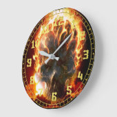 Grande Horloge Ronde Crâne brûlant (Angle)