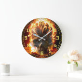 Grande Horloge Ronde Crâne brûlant (Maison)