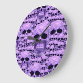 Grande Horloge Ronde Crâne céleste purplegothique (Angle)