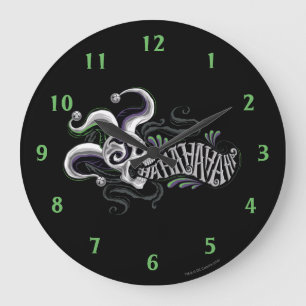 Grande Horloge Ronde Crâne de joker du peloton   de suicide - Haha