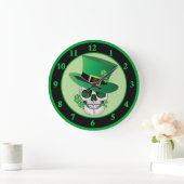 Grande Horloge Ronde Crâne de Leprechaun irlandais (Maison)