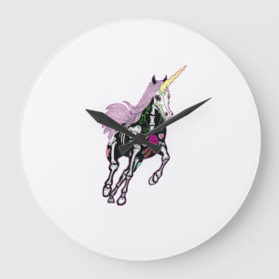 Grande Horloge Ronde Crâne de Sucre Licorne Jour des Morts T-Shirt