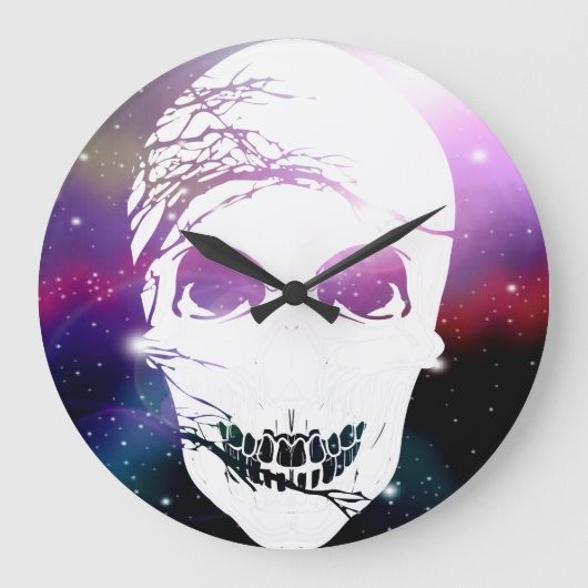 Grande Horloge Ronde Crâne d'Halloween #5 (Recto)