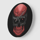 Grande Horloge Ronde Crâne d'Halloween effrayant (Angle)