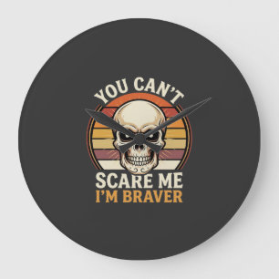 Grande Horloge Ronde Crâne Halloween plus courageux Design d'Horreur Ré