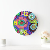 Grande Horloge Ronde Crazy clock par Cindy Ginter (Maison)