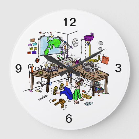Grande Horloge Ronde Crazy Home Brew Ham Radio Shack Clock (Recto)