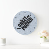 Grande Horloge Ronde Crazy Pucker (Hockey) (Maison)