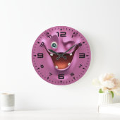 Grande Horloge Ronde Crazy Purple Funny Devil (Maison)
