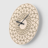 Grande Horloge Ronde Cream Metallic Circle Pattern Acrylic Wall Clock (Angle)