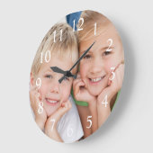 Grande Horloge Ronde Create Your Custom Photo Moderne Elegant (Angle)