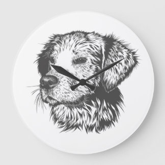 Grande Horloge Ronde Create Your Own Pet Dog Customized