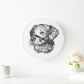Grande Horloge Ronde Create Your Own Pet Dog Customized (Maison)