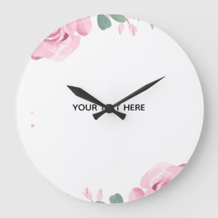 Grande Horloge Ronde Créez votre propre bordure florale