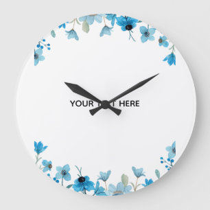 Grande Horloge Ronde Créez votre propre bordure florale colorée