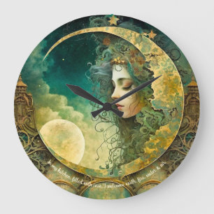 Grande Horloge Ronde Créez Votre Propre Enfant Lunaire Steampunk Victor