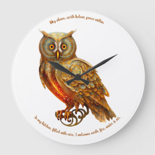 Grande Horloge Ronde Créez votre propre hibou à vapeur d'or