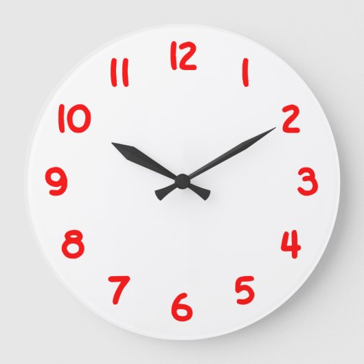 Grande Horloge Ronde Créez votre propre numéro rouge (Recto)