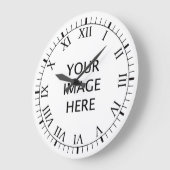 Grande Horloge Ronde Créez votre propre personnalisation (Angle)