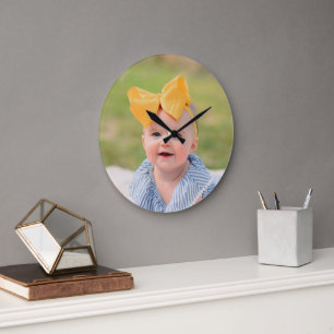 Grande Horloge Ronde Créez Votre Propre Photo de Bébé Enfants