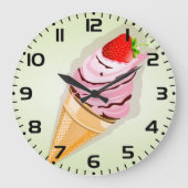 Grande Horloge Ronde Crème De Glace À La Fraise (Recto)
