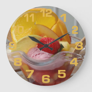 Grande Horloge Ronde Crème de glace Horaires murales Sundae