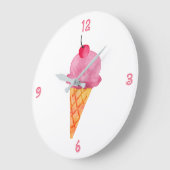 Grande Horloge Ronde Crème glacée (Angle)