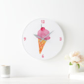 Grande Horloge Ronde Crème glacée (Maison)