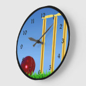 Grande Horloge Ronde Cricket, wicket et ballon (Angle)