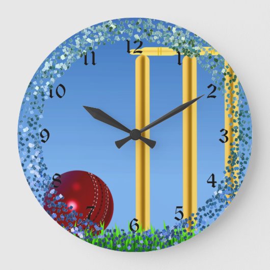 Grande Horloge Ronde Cricket, wicket et ballon (Recto)