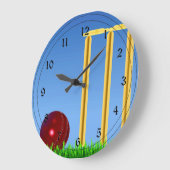 Grande Horloge Ronde Cricket, wicket et ballon (Angle)
