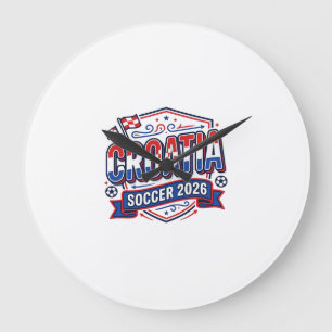 Grande Horloge Ronde Croatie Football 2026 Football Gras Typographie Pa