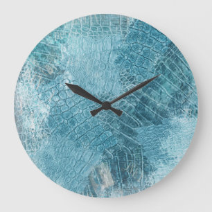 Grande Horloge Ronde Crocodile Batik : Textured Fabric Art