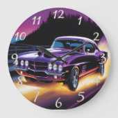 Grande Horloge Ronde Croisière en hotrod vif le long d'une route à crép (Recto)