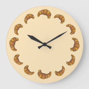 Grande Horloge Ronde Croissants au beurre chaud boulangerie pâtisserie 