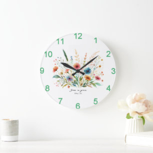 Grande Horloge Ronde Croître dans la grâce florale